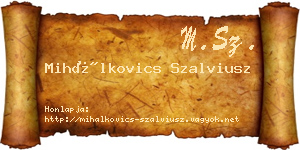 Mihálkovics Szalviusz névjegykártya